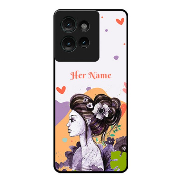 Motorola Edge 50 Custom Glass Phone CaseWoman And Nature Design