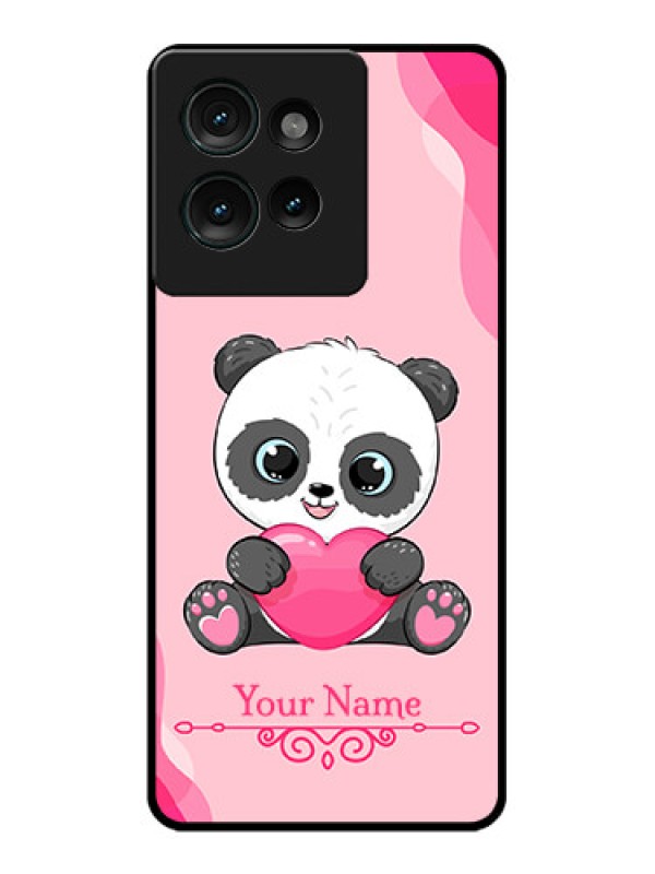 Custom Motorola Edge 50 Custom Glass Phone CaseCute Panda Design