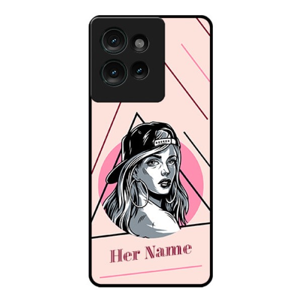 Motorola Edge 50 Custom Glass Phone CaseRockstar Girl Design