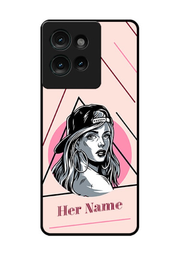 Motorola Edge 50 Custom Glass Phone CaseRockstar Girl Design