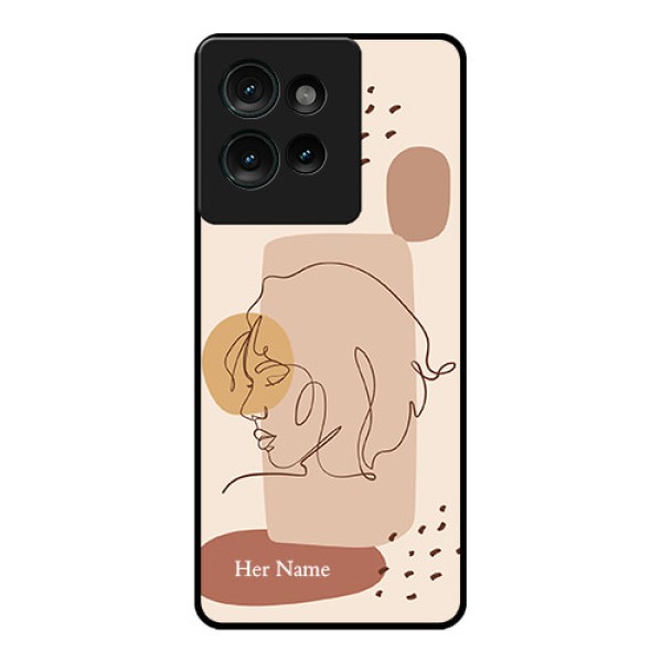 Motorola Edge 50 Custom Glass Phone CaseCalm Woman Line Art Design Motorola Edge 50 Custom Glass Phone CaseCalm Woman Line Art Design