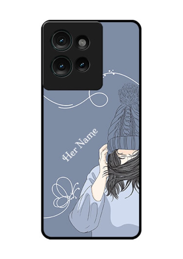 Motorola Edge 50 Custom Glass Phone CaseGirl In Winter Outfit Design