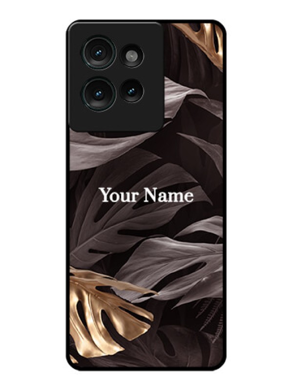 Custom Motorola Edge 50 Custom Glass Phone CaseWild Leaves Digital Paint Design