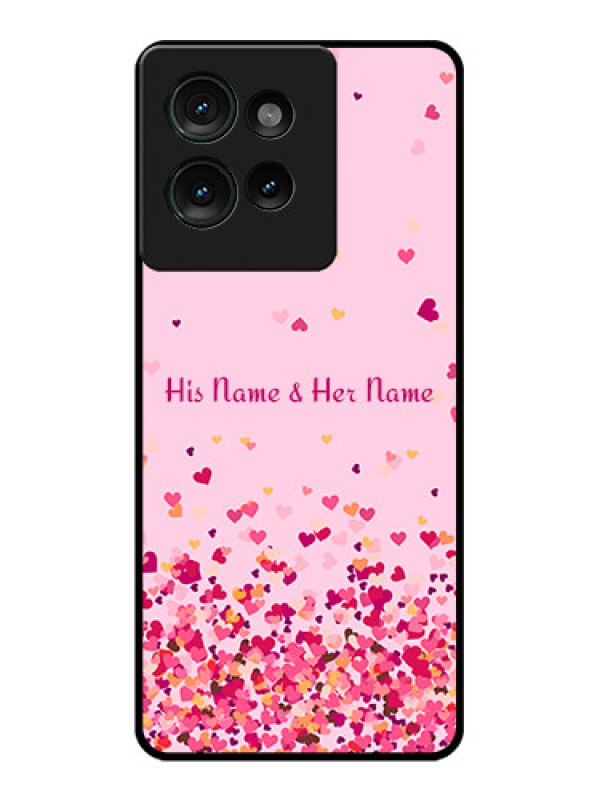 Custom Motorola Edge 50 Custom Glass Phone CaseFloating Hearts Design