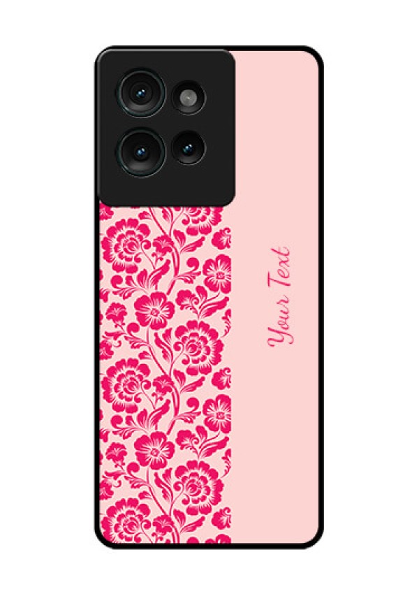 Motorola Edge 50 Custom Glass Phone CaseAttractive Floral Pattern Design