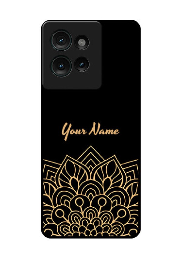 Motorola Edge 50 Custom Glass Phone CaseGolden Mandala Design