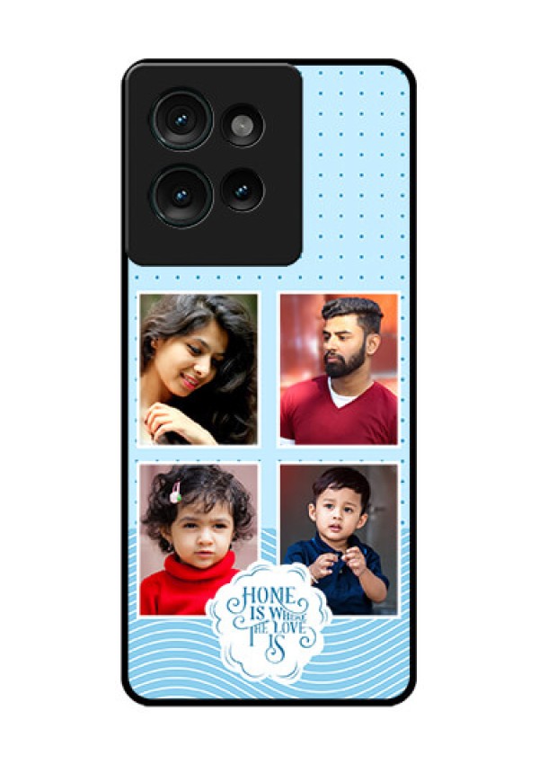Motorola Edge 50 Custom Glass Phone CaseCute Love Quote With 4 Pic Upload Design