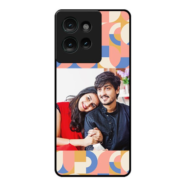 Motorola Edge 50 Custom Glass Phone CaseSemi - Circle Maze Pattern Design