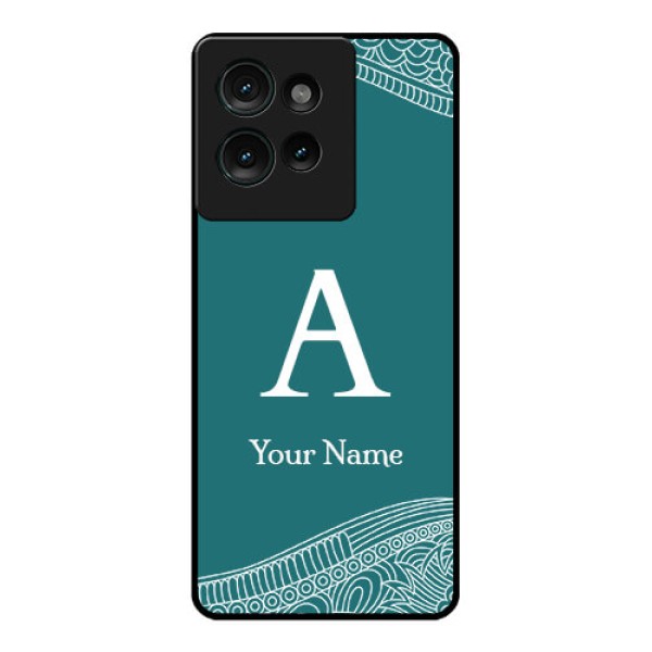 Motorola Edge 50 Custom Glass Phone CaseLine Art Pattern With Custom Name Design Motorola Edge 50 Custom Glass Phone CaseLine Art Pattern With Custom Name Design