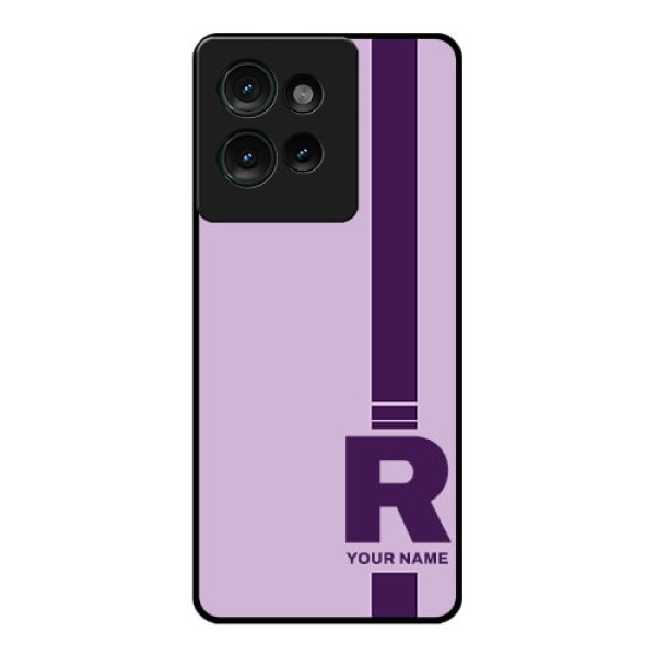 Motorola Edge 50 Custom Glass Phone CaseSimple Dual Tone Stripe With Name Design Motorola Edge 50 Custom Glass Phone CaseSimple Dual Tone Stripe With Name Design