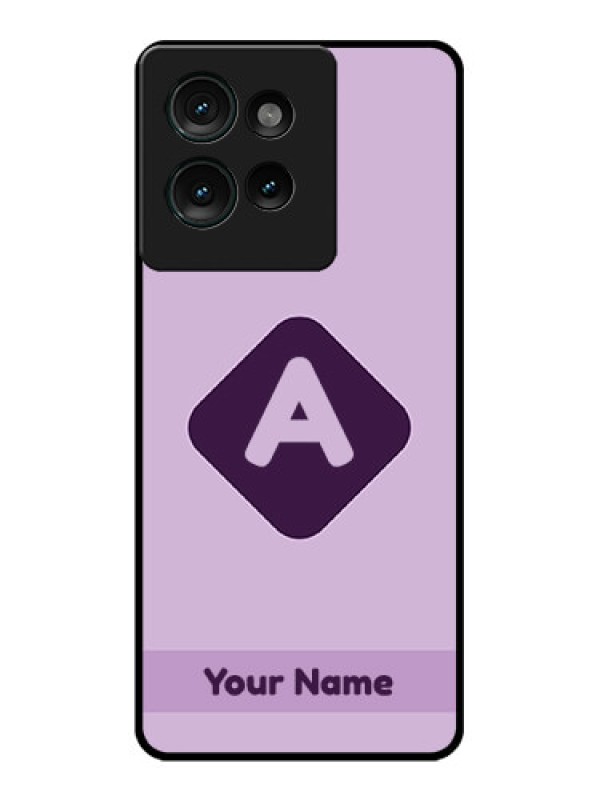 Custom Motorola Edge 50 Custom Glass Phone CaseCustom Letter In Curved Badge Design