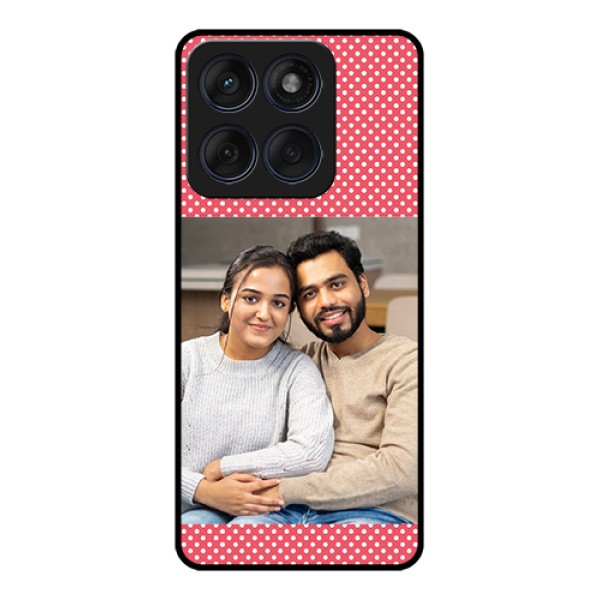 Edge 60 Fusion Custom Glass Phone Case - White Dotted Design Edge 60 Fusion Custom Glass Phone Case - White Dotted Design