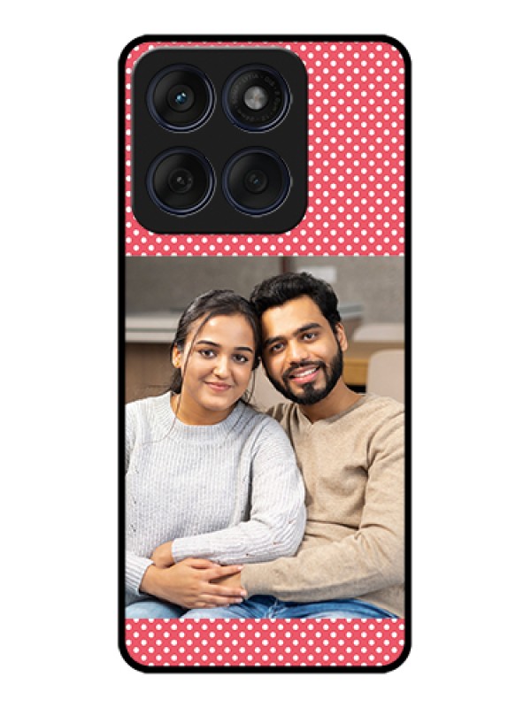 Custom Edge 60 Fusion Custom Glass Phone Case - White Dotted Design