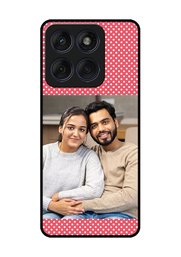 Edge 60 Fusion Custom Glass Phone Case - White Dotted Design