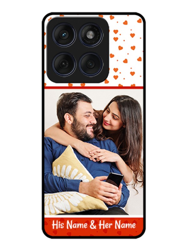 Custom Edge 60 Fusion Custom Glass Phone Case - Orange Love Symbol Design