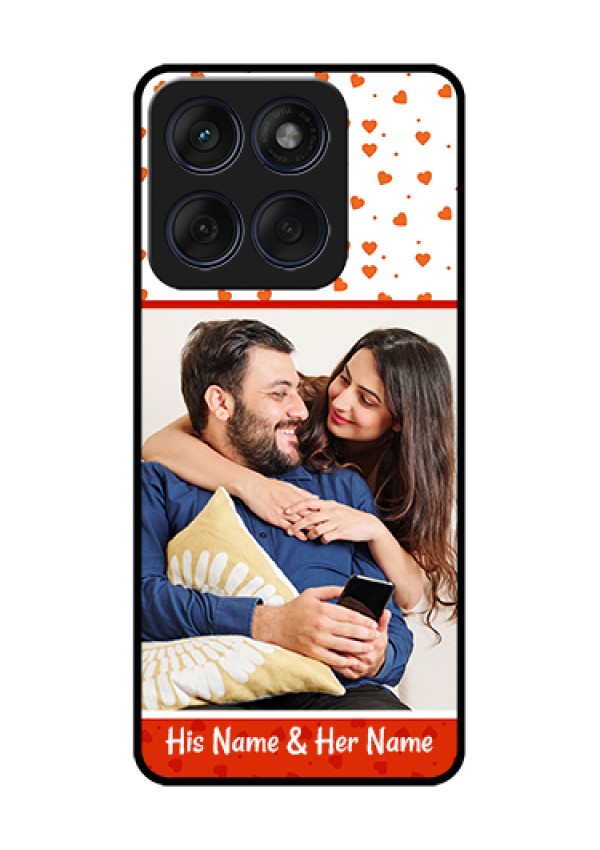 Edge 60 Fusion Custom Glass Phone Case - Orange Love Symbol Design