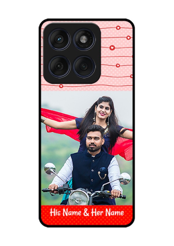 Edge 60 Fusion Custom Glass Phone Case - Red Pattern Case Design