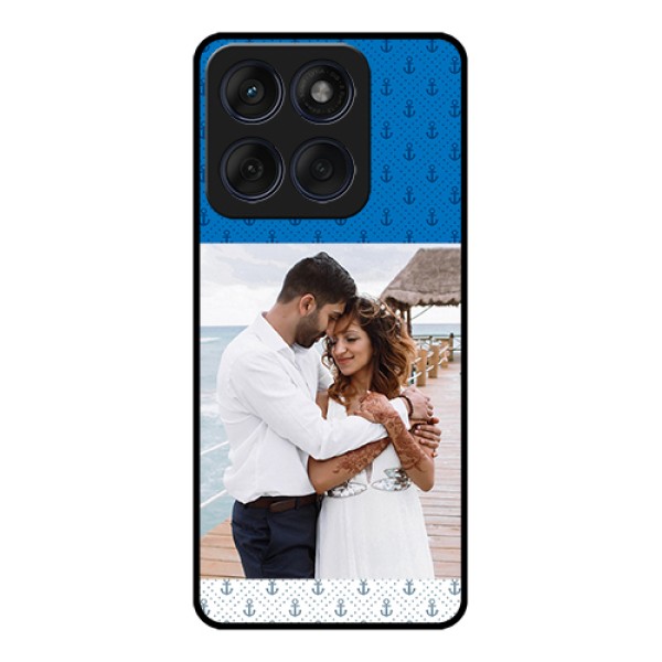 Edge 60 Fusion Custom Glass Phone Case - Blue Anchors Design Edge 60 Fusion Custom Glass Phone Case - Blue Anchors Design