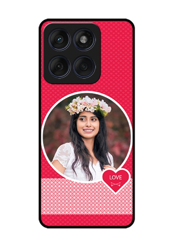 Edge 60 Fusion Custom Glass Phone Case - Pink Color Pattern Design