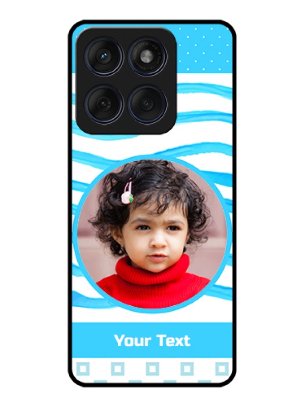 Custom Edge 60 Fusion Custom Glass Phone Case - Simple Blue Case Design