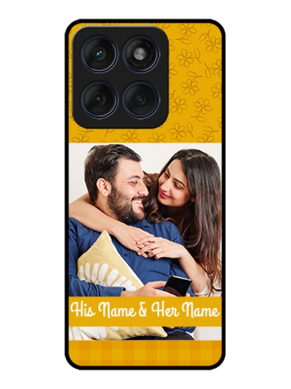 Custom Edge 60 Fusion Custom Glass Phone Case - Yellow Floral Design