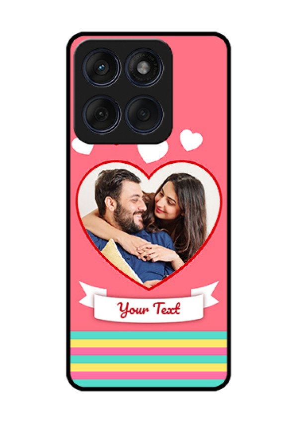 Edge 60 Fusion Custom Glass Phone Case - Love Shapes Doodle Design