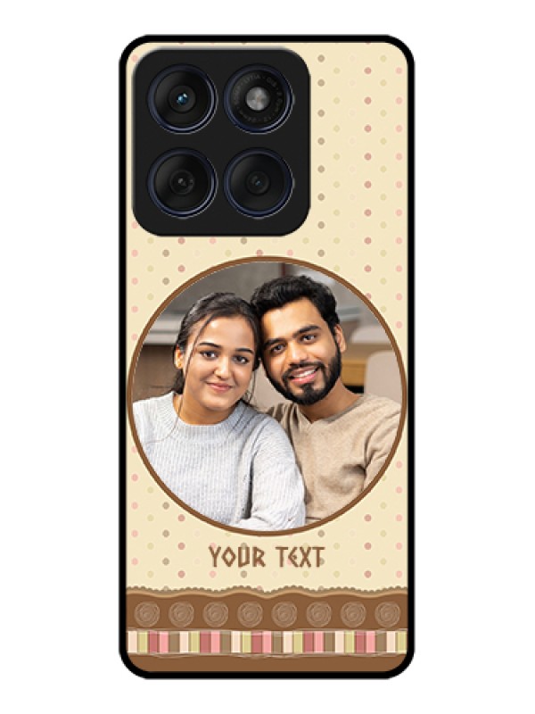 Custom Edge 60 Fusion Custom Glass Phone Case - Brown Dotted Mobile Case Design