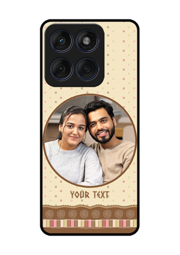 Edge 60 Fusion Custom Glass Phone Case - Brown Dotted Mobile Case Design