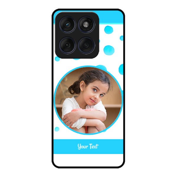 Edge 60 Fusion Custom Glass Phone Case - Blue Bubbles Pattern Design Edge 60 Fusion Custom Glass Phone Case - Blue Bubbles Pattern Design