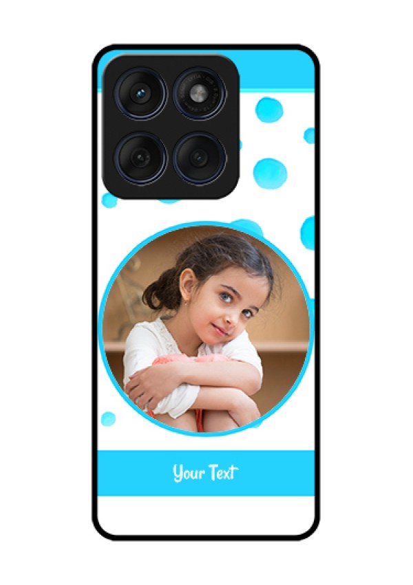 Edge 60 Fusion Custom Glass Phone Case - Blue Bubbles Pattern Design