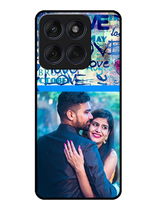 Custom Edge 60 Fusion Custom Glass Phone Case - Colorful Love Design