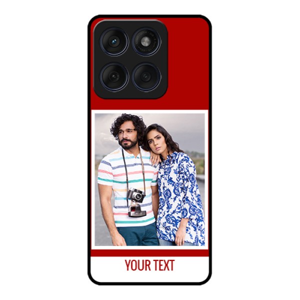 Edge 60 Fusion Custom Glass Phone Case - Red Color Design