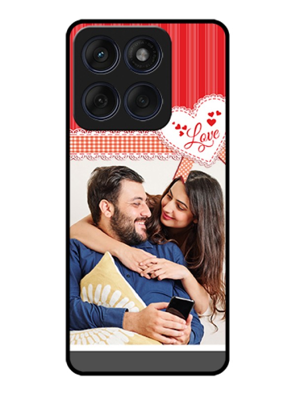 Custom Edge 60 Fusion Custom Glass Phone Case - Red Love Pattern Design
