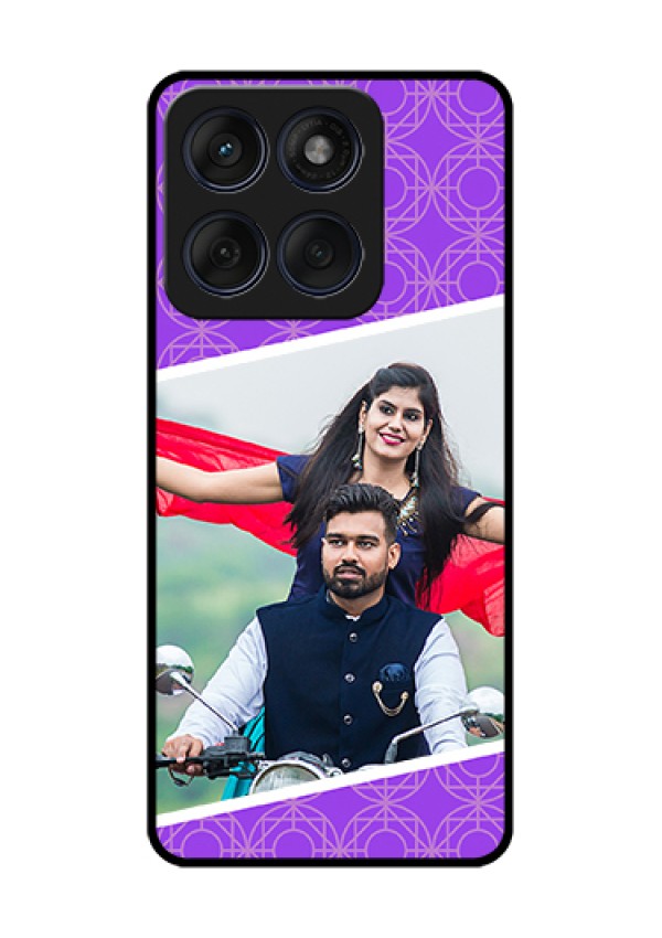Edge 60 Fusion Custom Glass Phone Case - Violet Color Pattern Design