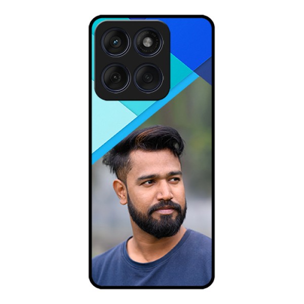 Edge 60 Fusion Custom Glass Phone Case - Blue Pattern Design