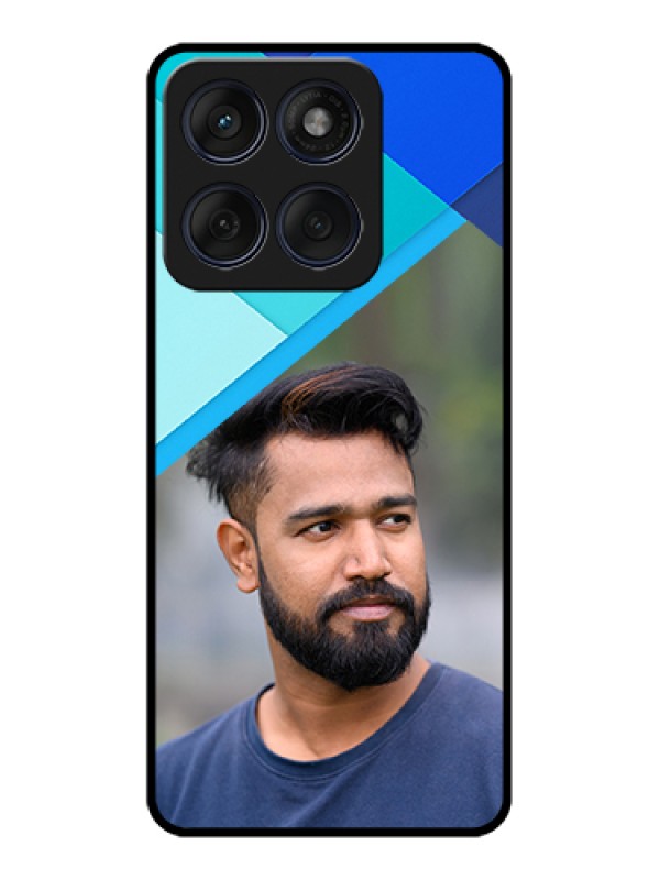 Custom Edge 60 Fusion Custom Glass Phone Case - Blue Pattern Design