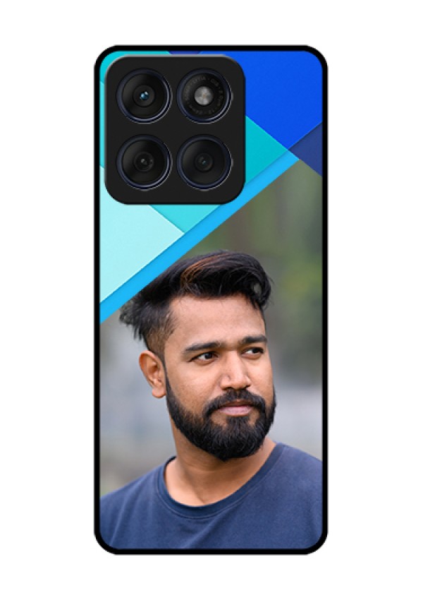 Edge 60 Fusion Custom Glass Phone Case - Blue Pattern Design