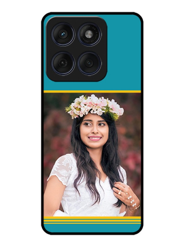 Custom Edge 60 Fusion Custom Glass Phone Case - Yellow & Blue Design