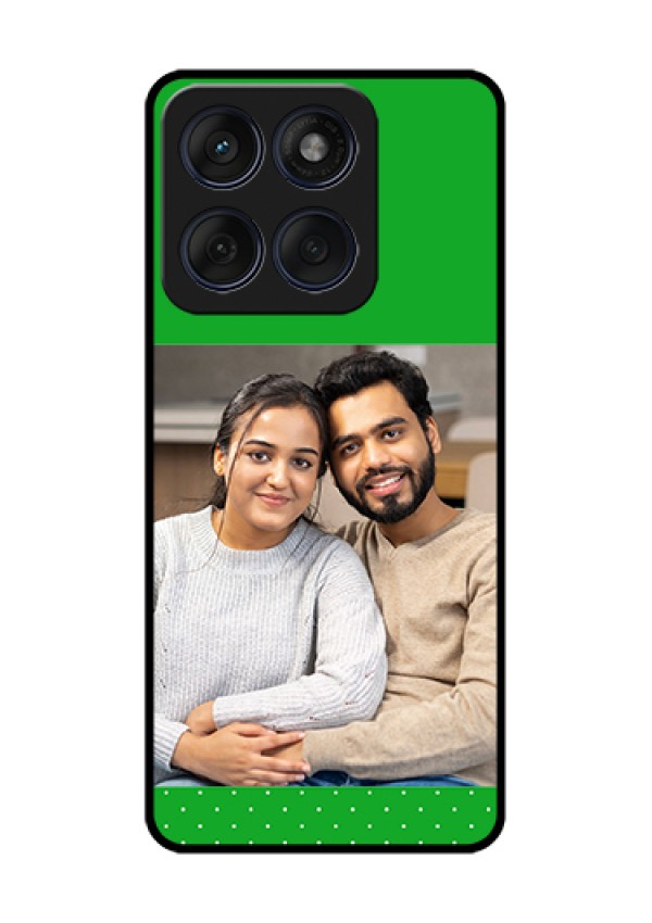 Edge 60 Fusion Custom Glass Phone Case - Green Pattern Design