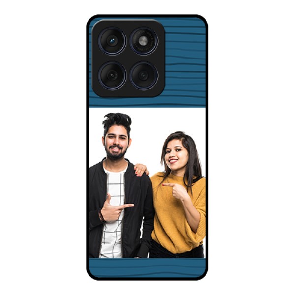 Edge 60 Fusion Custom Glass Phone Case - Blue Pattern Cover Design Edge 60 Fusion Custom Glass Phone Case - Blue Pattern Cover Design