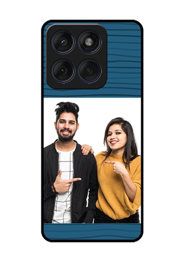 Edge 60 Fusion Custom Glass Phone Case - Blue Pattern Cover Design