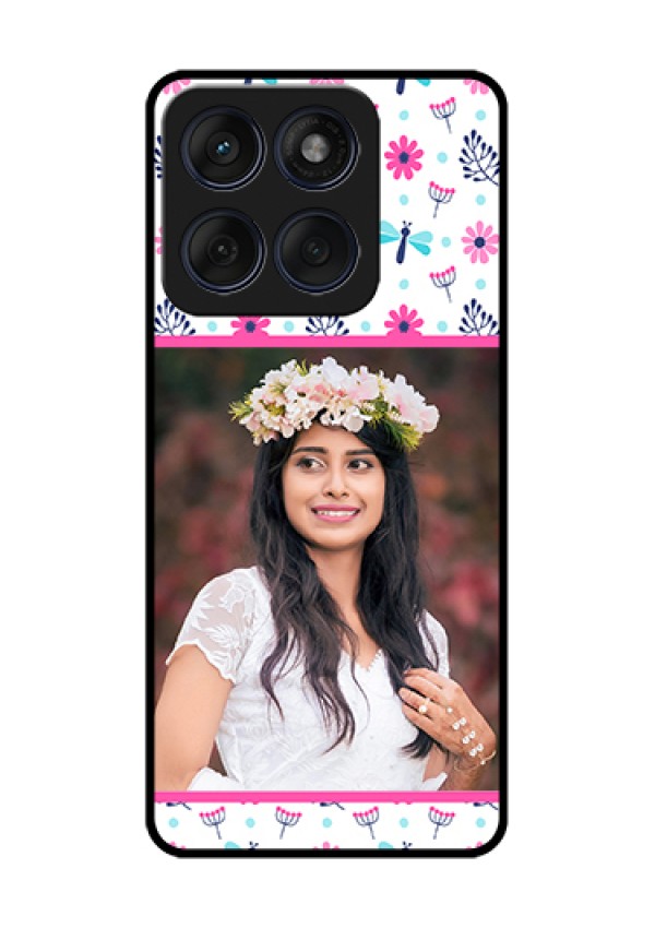 Edge 60 Fusion Custom Glass Phone Case - Colorful Flower Design