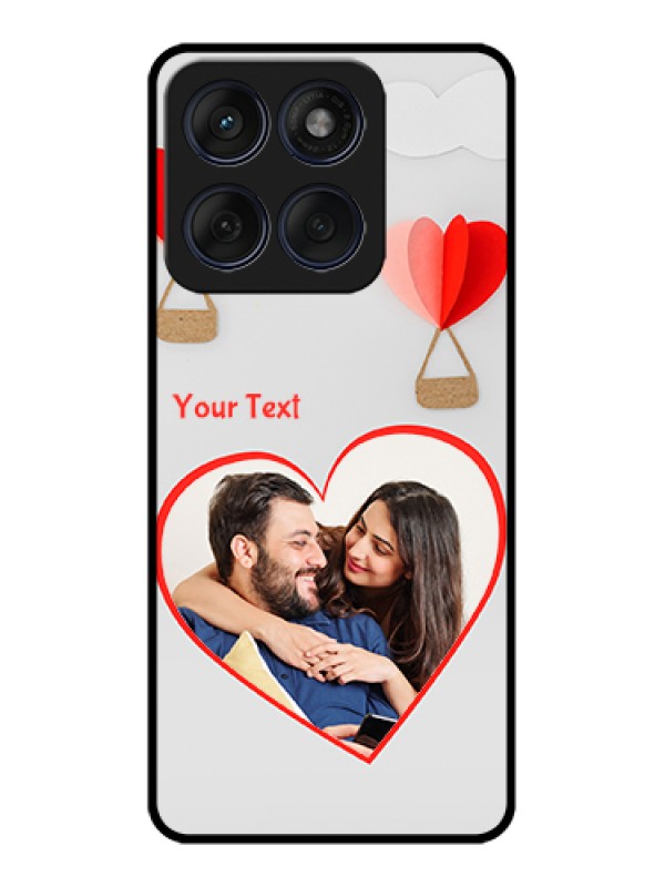 Custom Edge 60 Fusion Custom Glass Phone Case - Parachute Love Design