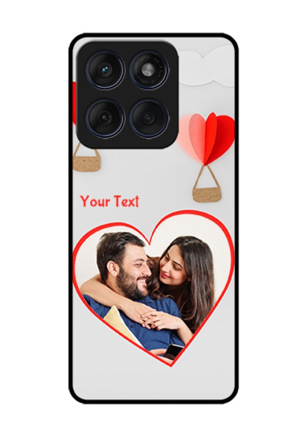 Edge 60 Fusion Custom Glass Phone Case - Parachute Love Design