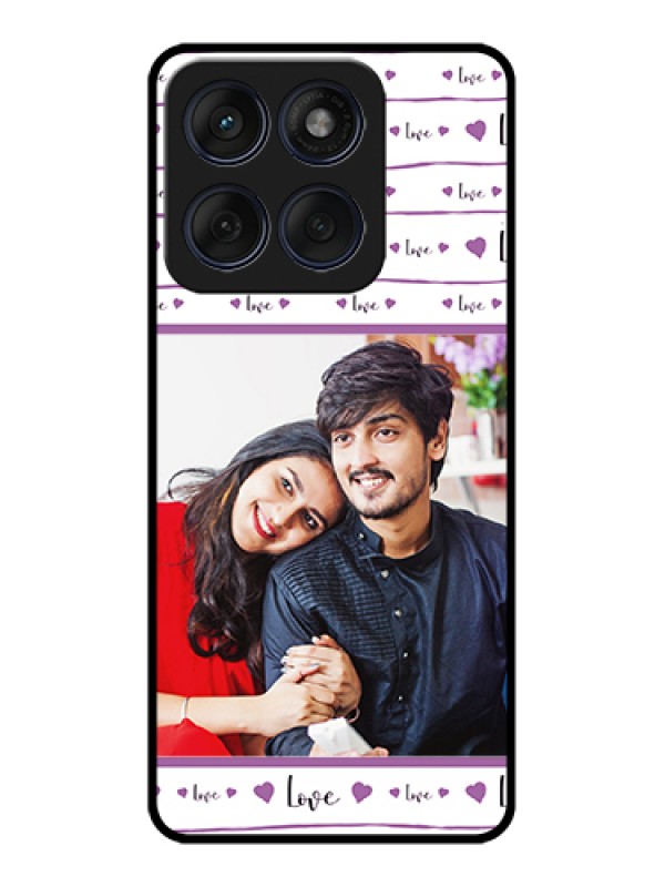 Custom Edge 60 Fusion Custom Glass Phone Case - Couples Heart Design