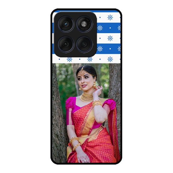 Edge 60 Fusion Custom Glass Phone Case - Snow Pattern Design