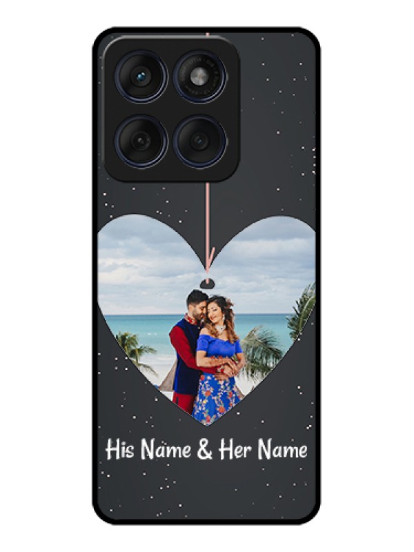 Custom Edge 60 Fusion Custom Glass Phone Case - Hanging Heart Design