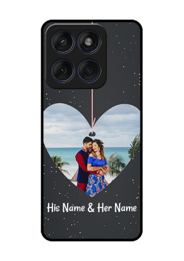 Edge 60 Fusion Custom Glass Phone Case - Hanging Heart Design