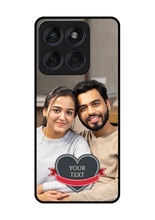 Edge 60 Fusion Custom Glass Phone Case - Just Married Couple Design