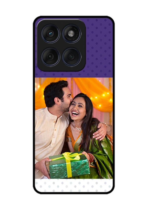 Edge 60 Fusion Custom Glass Phone Case - Violet Colored Pattern Design
